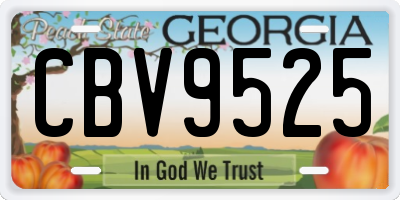 GA license plate CBV9525