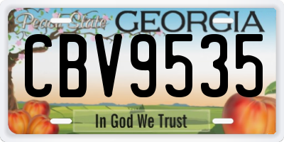 GA license plate CBV9535