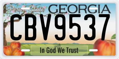 GA license plate CBV9537