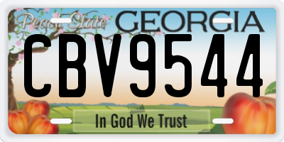 GA license plate CBV9544