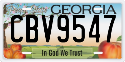 GA license plate CBV9547
