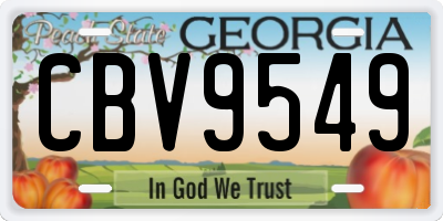 GA license plate CBV9549