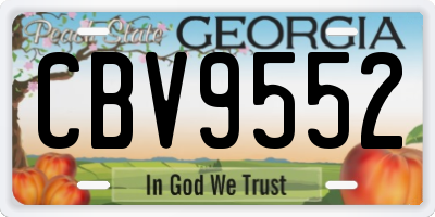 GA license plate CBV9552