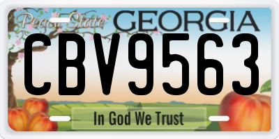 GA license plate CBV9563