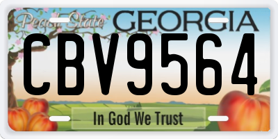 GA license plate CBV9564