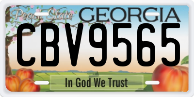 GA license plate CBV9565