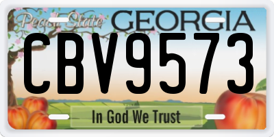 GA license plate CBV9573
