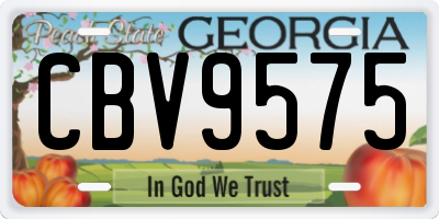 GA license plate CBV9575