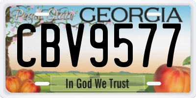 GA license plate CBV9577