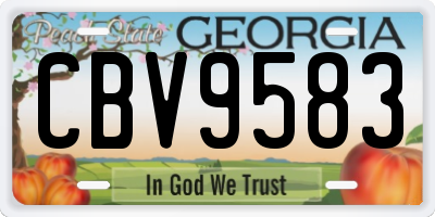 GA license plate CBV9583