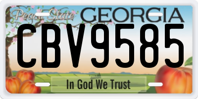 GA license plate CBV9585