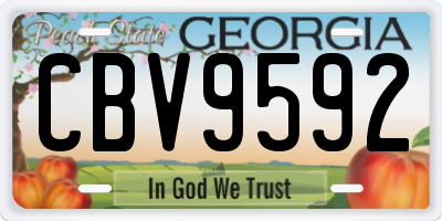 GA license plate CBV9592