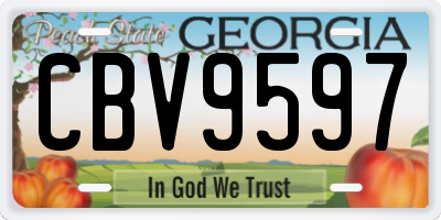 GA license plate CBV9597