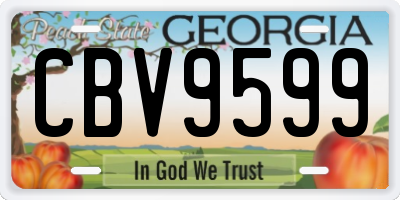 GA license plate CBV9599