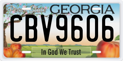 GA license plate CBV9606