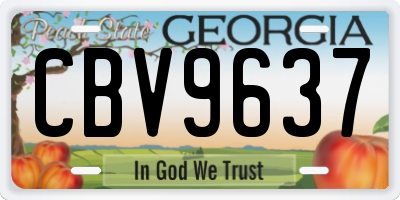 GA license plate CBV9637