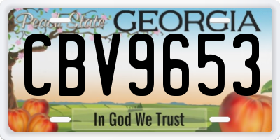GA license plate CBV9653