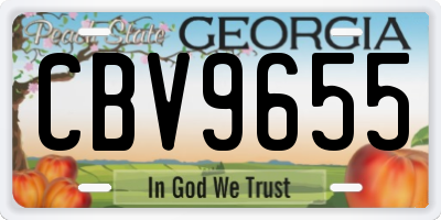GA license plate CBV9655