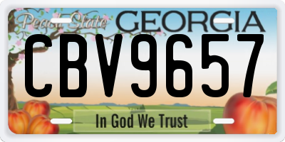 GA license plate CBV9657