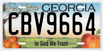 GA license plate CBV9664