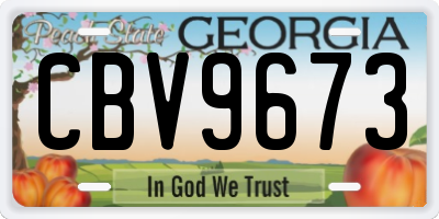 GA license plate CBV9673