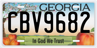 GA license plate CBV9682