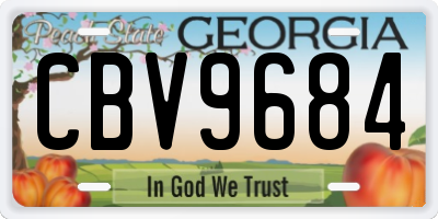 GA license plate CBV9684