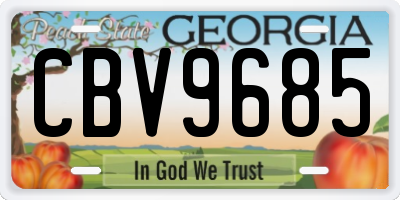GA license plate CBV9685