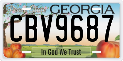 GA license plate CBV9687