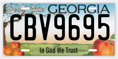 GA license plate CBV9695