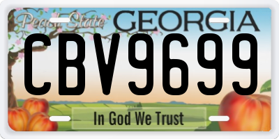 GA license plate CBV9699