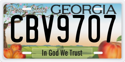 GA license plate CBV9707