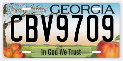 GA license plate CBV9709