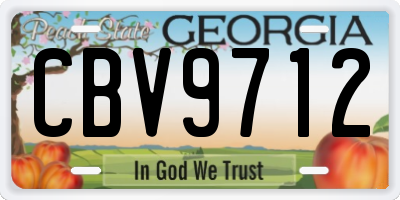 GA license plate CBV9712