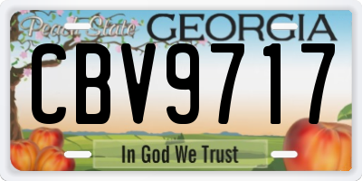 GA license plate CBV9717