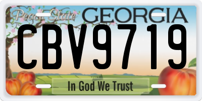 GA license plate CBV9719