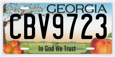 GA license plate CBV9723