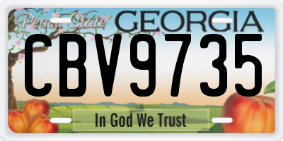 GA license plate CBV9735