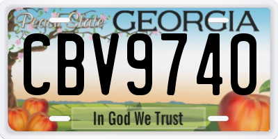 GA license plate CBV9740