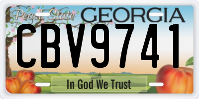 GA license plate CBV9741