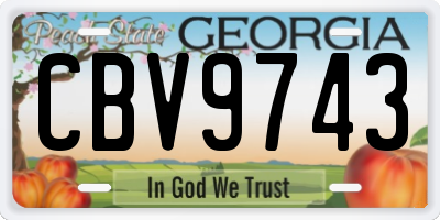 GA license plate CBV9743