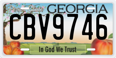 GA license plate CBV9746