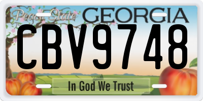GA license plate CBV9748