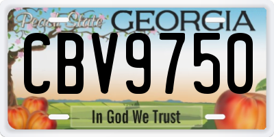 GA license plate CBV9750