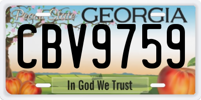 GA license plate CBV9759