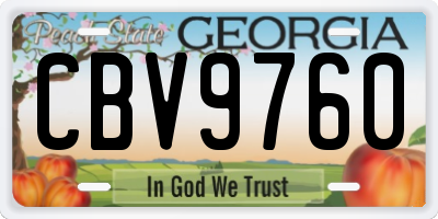 GA license plate CBV9760
