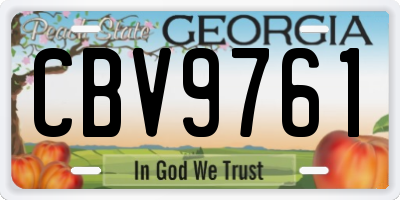 GA license plate CBV9761