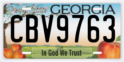 GA license plate CBV9763