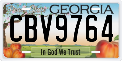 GA license plate CBV9764