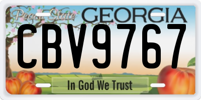 GA license plate CBV9767